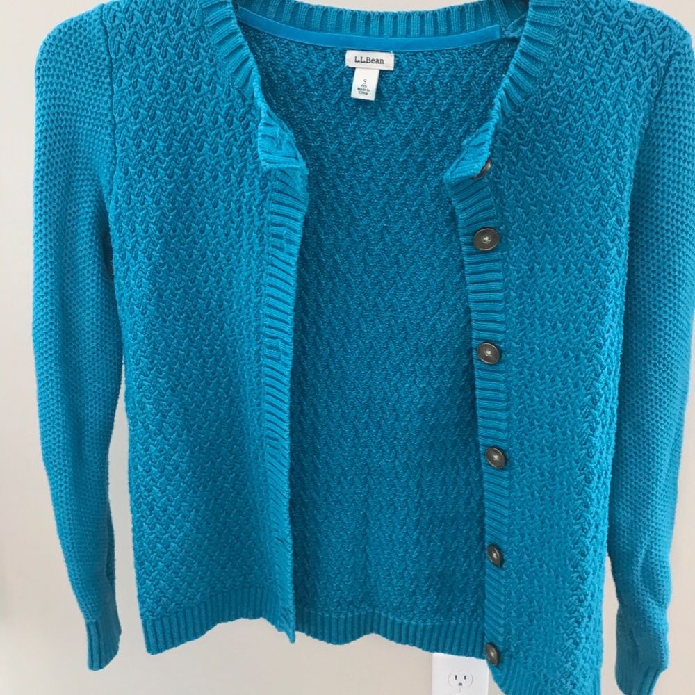 LL Bean cable knit cardigan